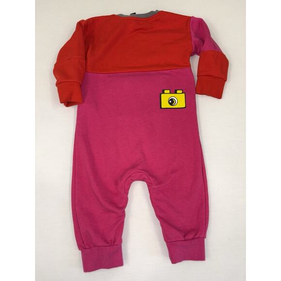 Adidas x Lego Magenta Duplo Jumpsuit Pajama Baby Unisex Size 12 Month Outfit - Picture 11 of 14